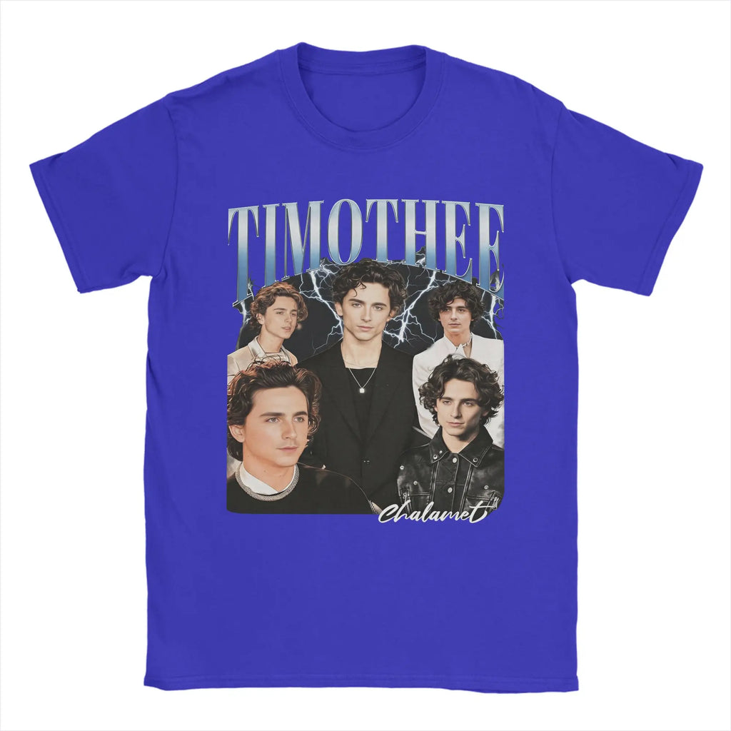Timothee Chalamet T Shirt Men's  100% Cotton Humorous T-Shirts O Neck  Tee Shirt Short Sleeve Clothes Printed