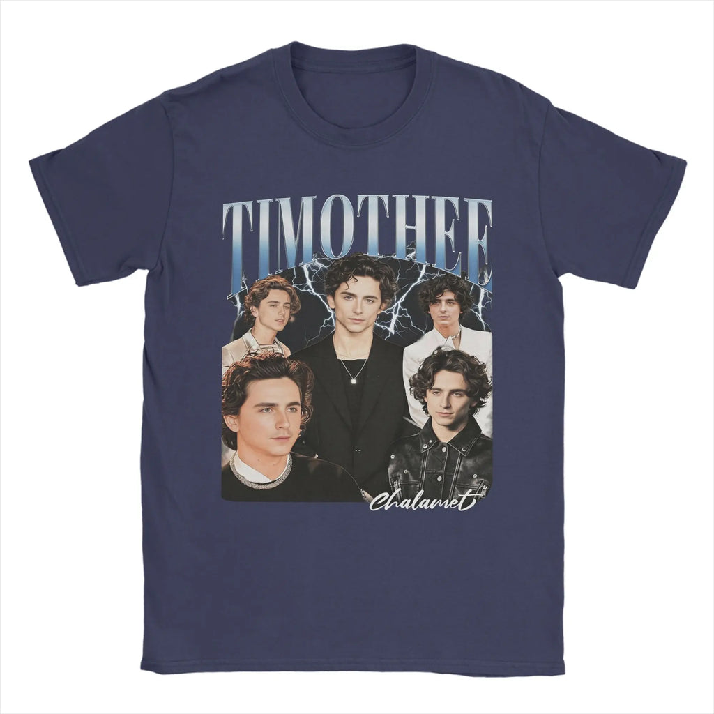 Timothee Chalamet T Shirt Men's  100% Cotton Humorous T-Shirts O Neck  Tee Shirt Short Sleeve Clothes Printed