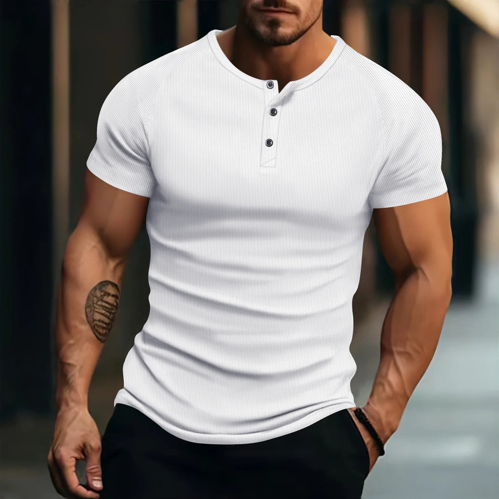 T Shirt Men Casual Short Sleeve Muscle Joggers Bodybuilding Tshirt Male Gym Fitness Tops Tee Streetwear Slim Fit Summer T-shirt