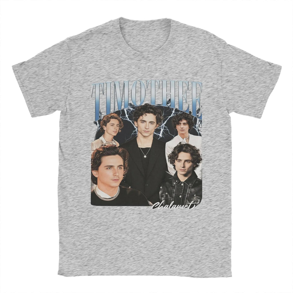 Timothee Chalamet T Shirt Men's  100% Cotton Humorous T-Shirts O Neck  Tee Shirt Short Sleeve Clothes Printed