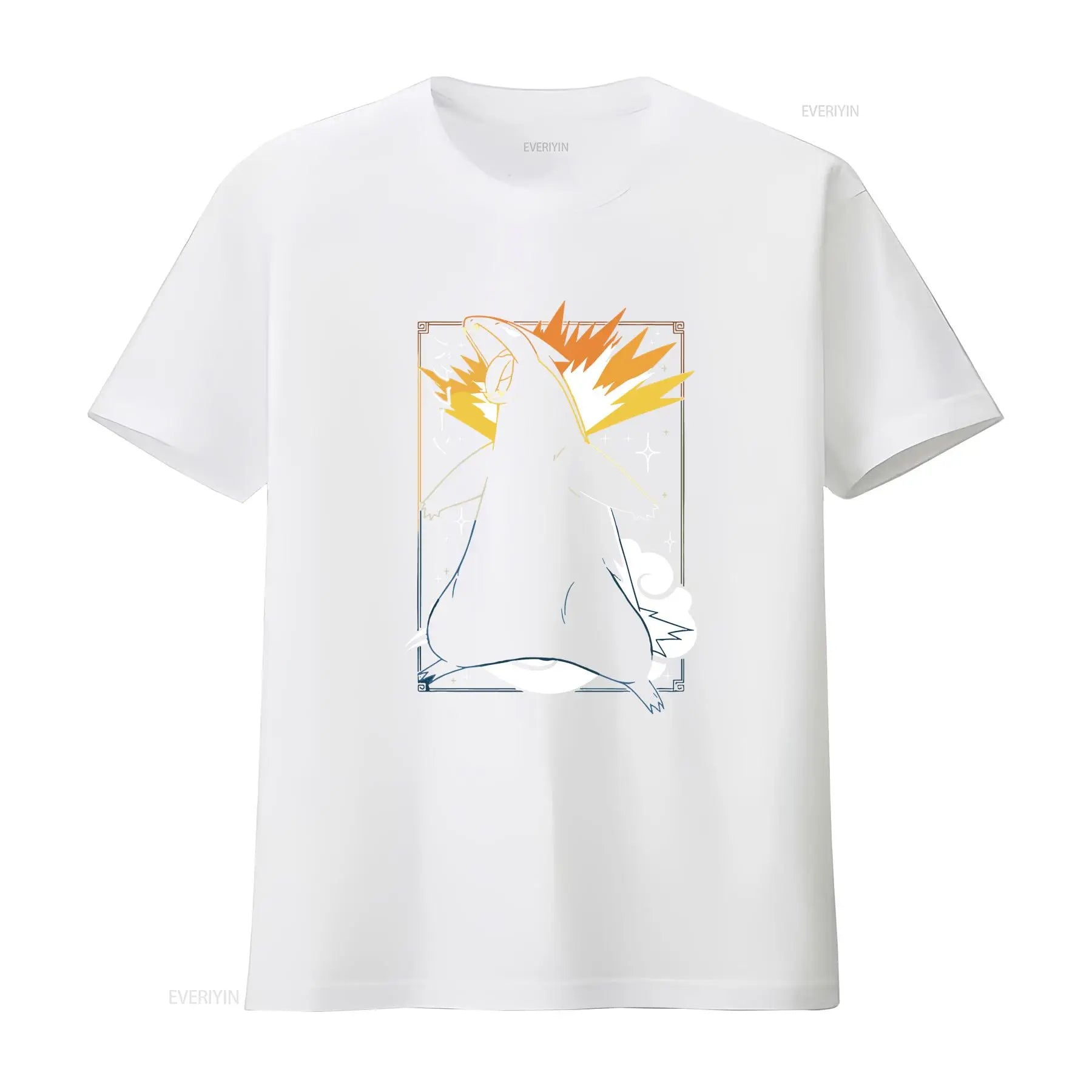 Typhlosion Black T Shirt Perfect for a Present Holiday Birthday vintage Washed Breathable Casual Unisex graphic Slightly
