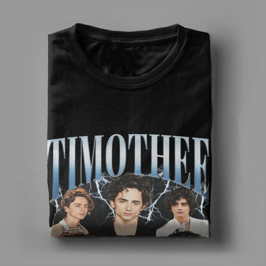 Timothee Chalamet T Shirt Men's  100% Cotton Humorous T-Shirts O Neck  Tee Shirt Short Sleeve Clothes Printed